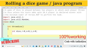 Dice game Java program ICSE Class 10 | code with working proof | #javaprogramming #bluejay #javacode
