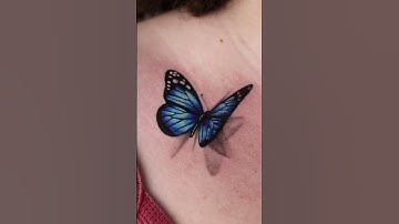 Thumbnail of 3D Butterfly Tattoo Full Color #shorts #shortsvideo #tattooshorts #tattoos #butterflytattoo