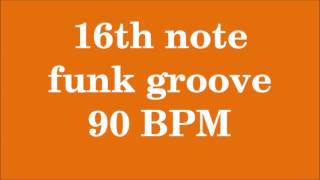 Drum Loop for Practice 16th note funk groove 90 bpm