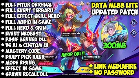 DATA ML LITE 300MB FULL EVENT TERBARU PATCH NEOBEAST | ML LITE | CARA MENGATASI ML LAG & PATAH PATAH