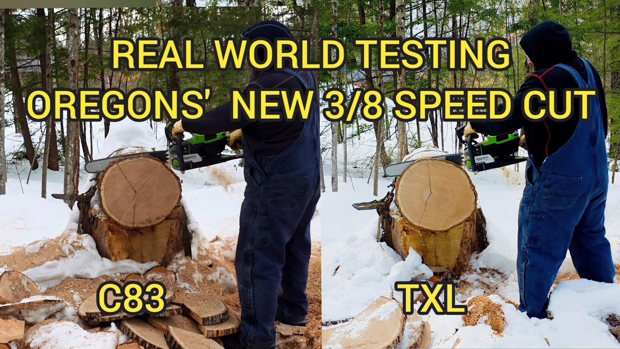 New Oregon TXL speed cut vs Husqvarna C83 chain tested on a couple ...