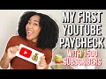 My first youtube paycheck  how much youtube paid me with 1500 subscribers