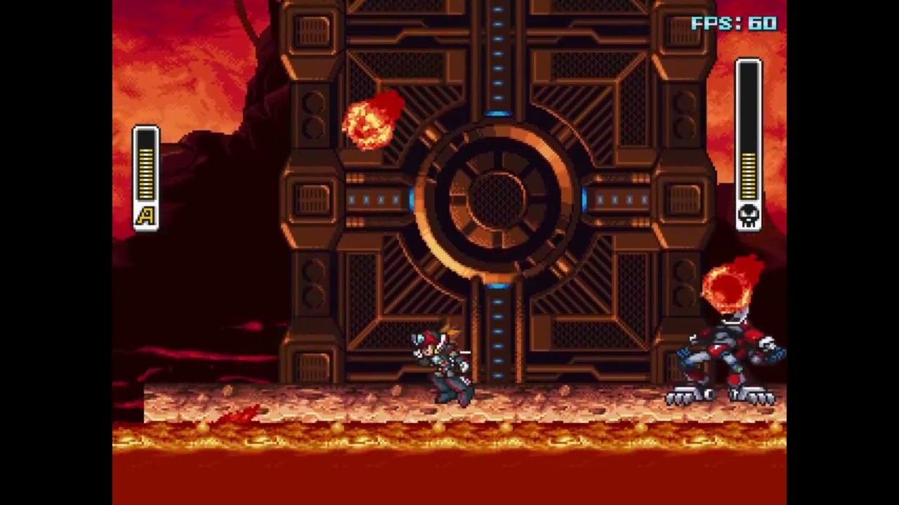 Mega Man X Engine - Axl vs Magmaro Dragoon