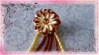 Резиночки канзаши из ленты 2,5 см. МК / Rubber band kanzashi ribbon 2,5 cm. DIY Резиночки канзаши из ленты 2,5 см. МК / Rubber band kanzashi ribbon 2,5 cm. DIY