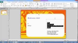 Microsoft Publisher - Carte de vizită Microsoft Publisher - Carte de vizită