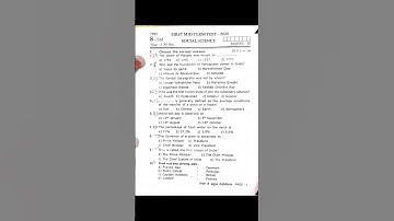 8th Social Science 1st Mid term question paper 2024. #Madurai District