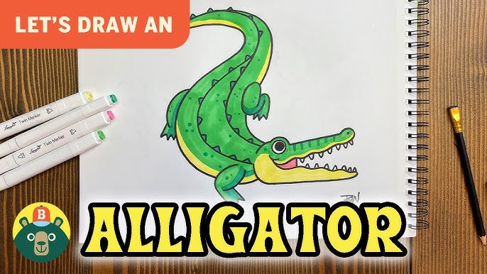 How To Draw An Alligator - Art For Kids Hub -  Art for kids hub,  Alligators art, Art for kids