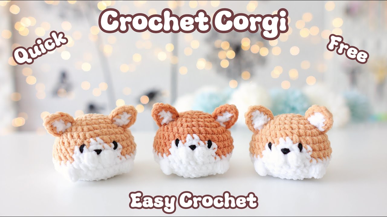 Kumoamu Rabbit How to Crochet Mochi Corgi Keychain🐶Quick Kawaii Amigurumi Beginner ...