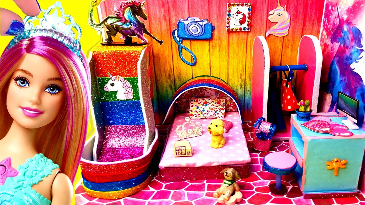 How To Make Unicorn House With Rainbow Slide From Cardboard ️ Build