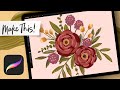 Messy Gouache Flowers in Procreate | PROCREATE FOR BEGINNERS