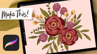 Messy Gouache Flowers in Procreate | PROCREATE FOR BEGINNERS