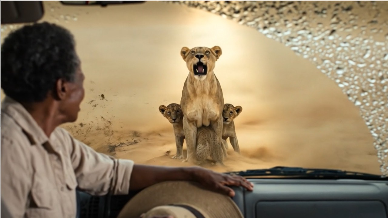 Пустынная львица рискует всем, чтобы спасти своего слепого детеныша от песчаной бури — то, что пр...