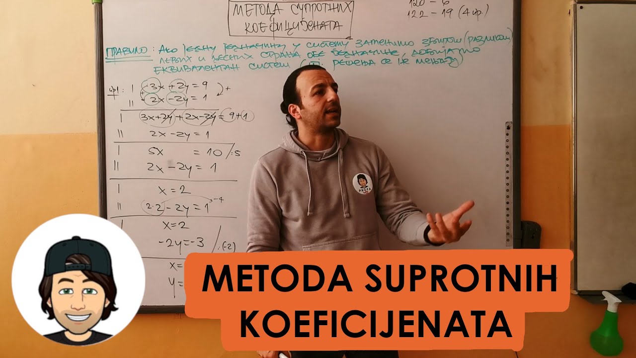SISTEMI LINEARNIH JEDNAČINA - METODA SUPROTNIH KOEFICIJENATA