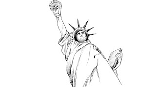 How To Draw Statue Of Liberty
