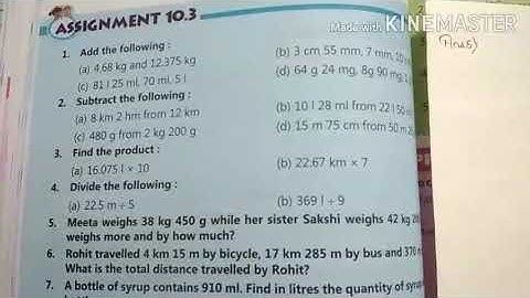 Class 5- Chapter 10- Measurement(assignment-10.3)