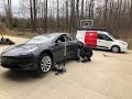 Tesla at Home Tire Rotation