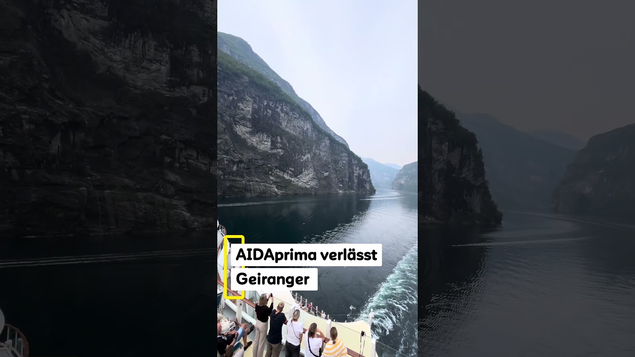 AIDAprima verlässt Geiranger am 16.07.2026 #kreuzfahrt #cruiseship #cruise #norway #geirangerfjord