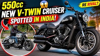 New 550cc V-Twin Cruiser Spotted In India 🔥 New Rival For Royal Enfield Super Meteor 650?