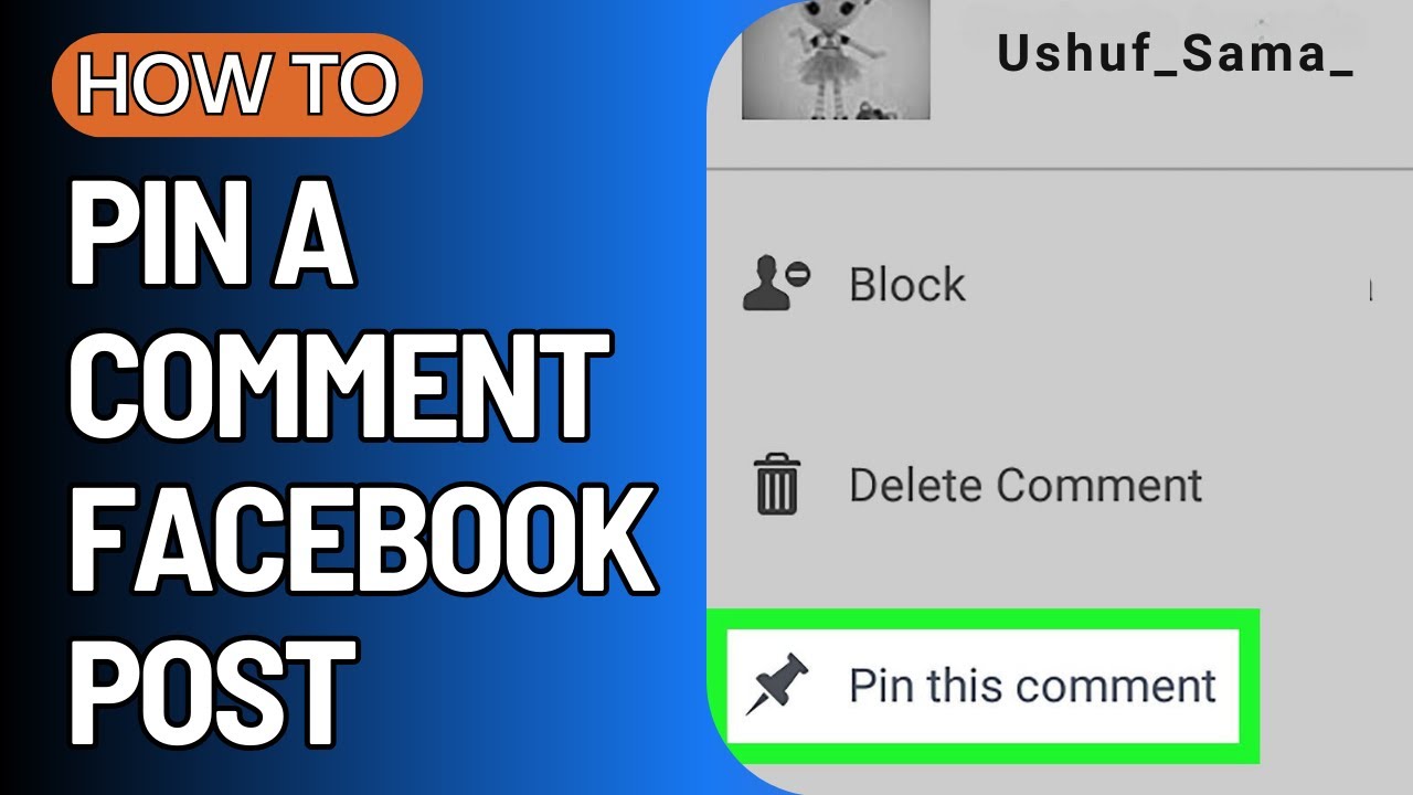How to Pin A Comment In Facebook Post (Easy 2024) - YouTube
