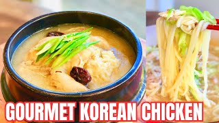 Korean Chicken Soup + Noodles [Ginseng Chicken Soup] SamGyeTang 삼계탕 + Kalguksu 칼국수
