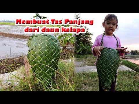  CARA  MEMBUAT  ANYAMAN TAS  PANJANG DARI  DAUN  KELAPA  KREASI 