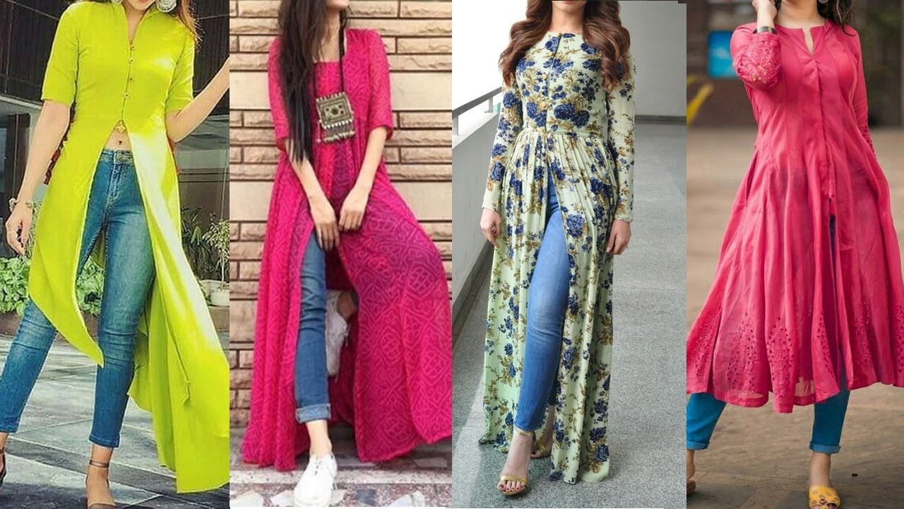 16 trendy long Kurti with jeans designs