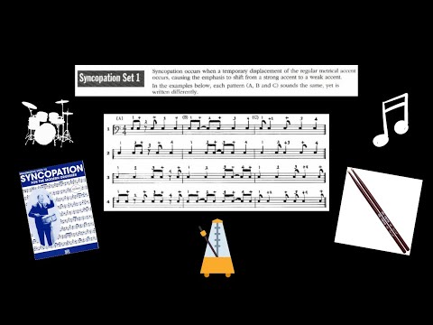 Syncopation by Reed (Syncopation Set 1, Page 33, Number 1-12) - Practice with Me! #drums #drumset