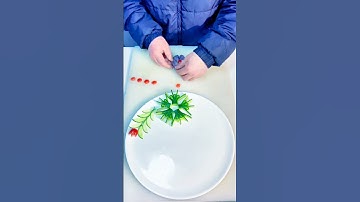 Creativity in plate decoration #plating skills #easy to learn #fruit and vegetable modeling #