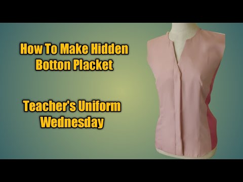 How to Make Hidden Botton Placket (easy sewing) - YouTube
