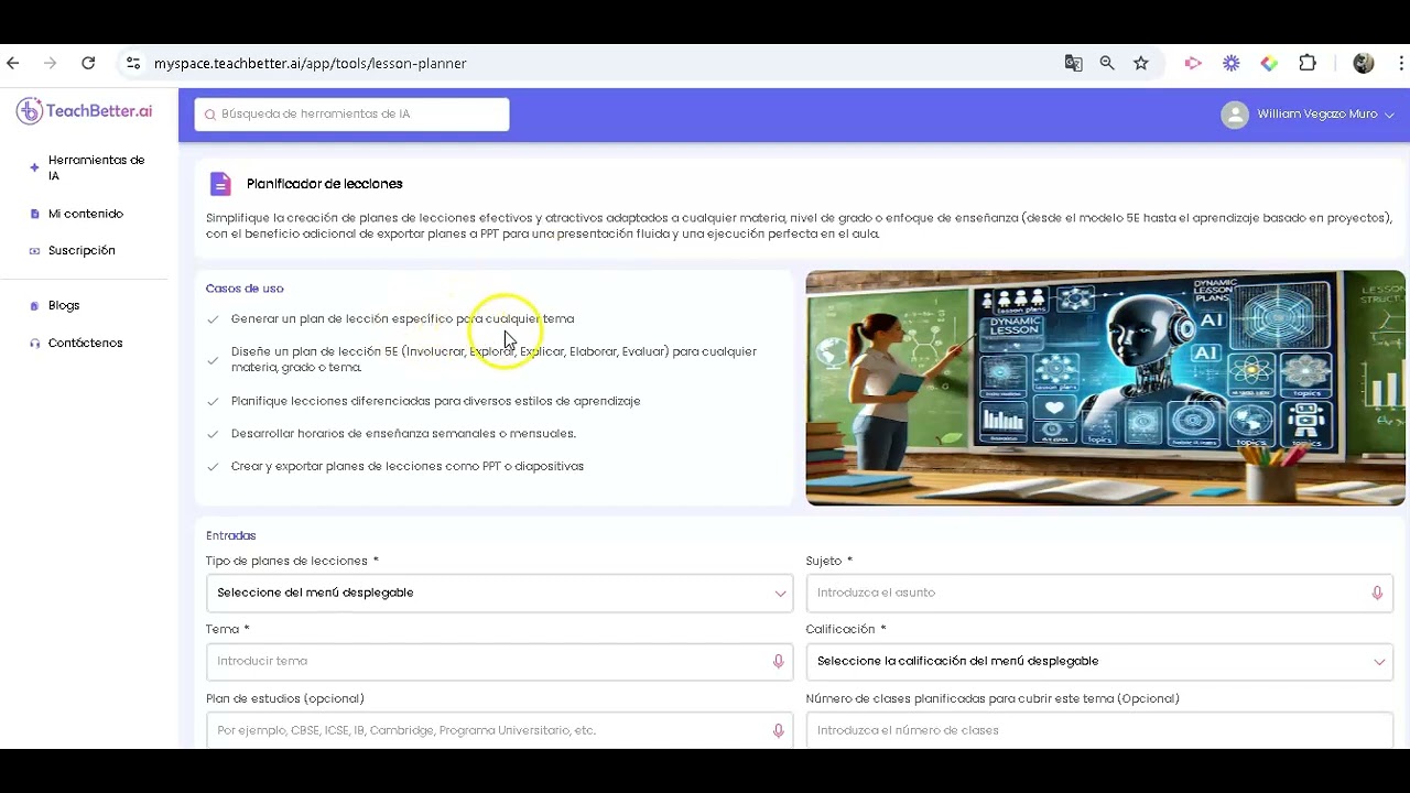 Teachbetter AI para generar planes de lección
