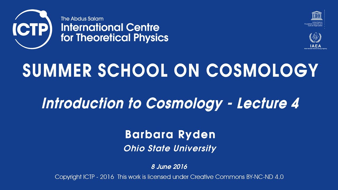 Barbara Ryden Introduction to Cosmology Lecture 4 YouTube