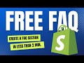 How To Add A Free FAQ Section To Your Shopify Store In 2 Minutes. (Online Store 2.0)