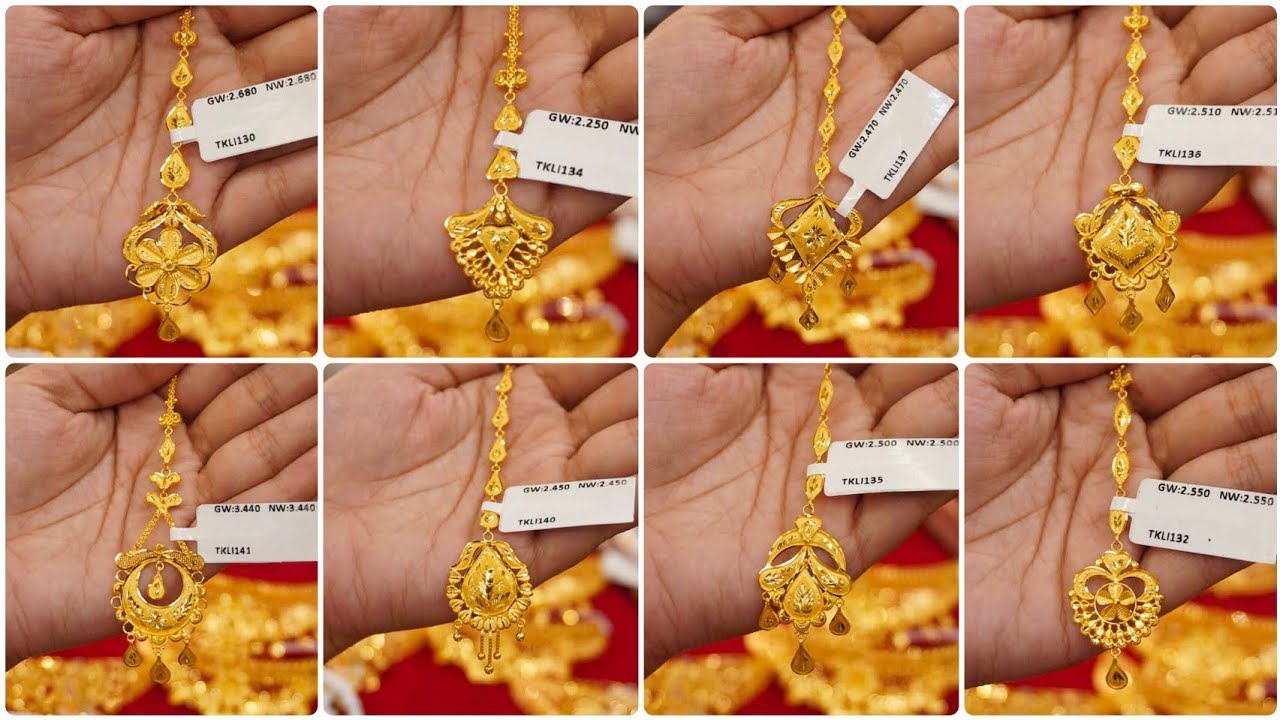 Gold Maang Tikka Designs With Weight And Price/gold maang tikka with price||