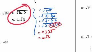 Geometry Notes 8.1 Simplifying Radicals