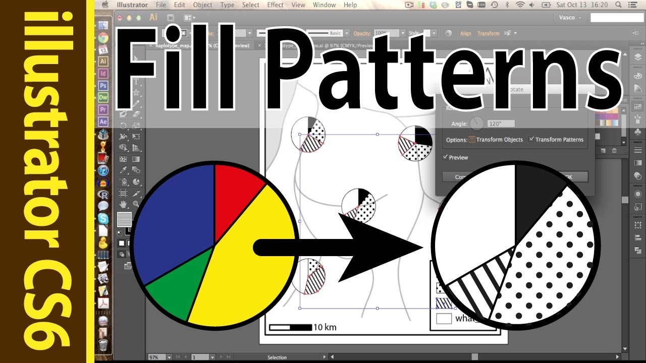 Using Patterns Swatches in Illustrator (Points Lines) - YouTube