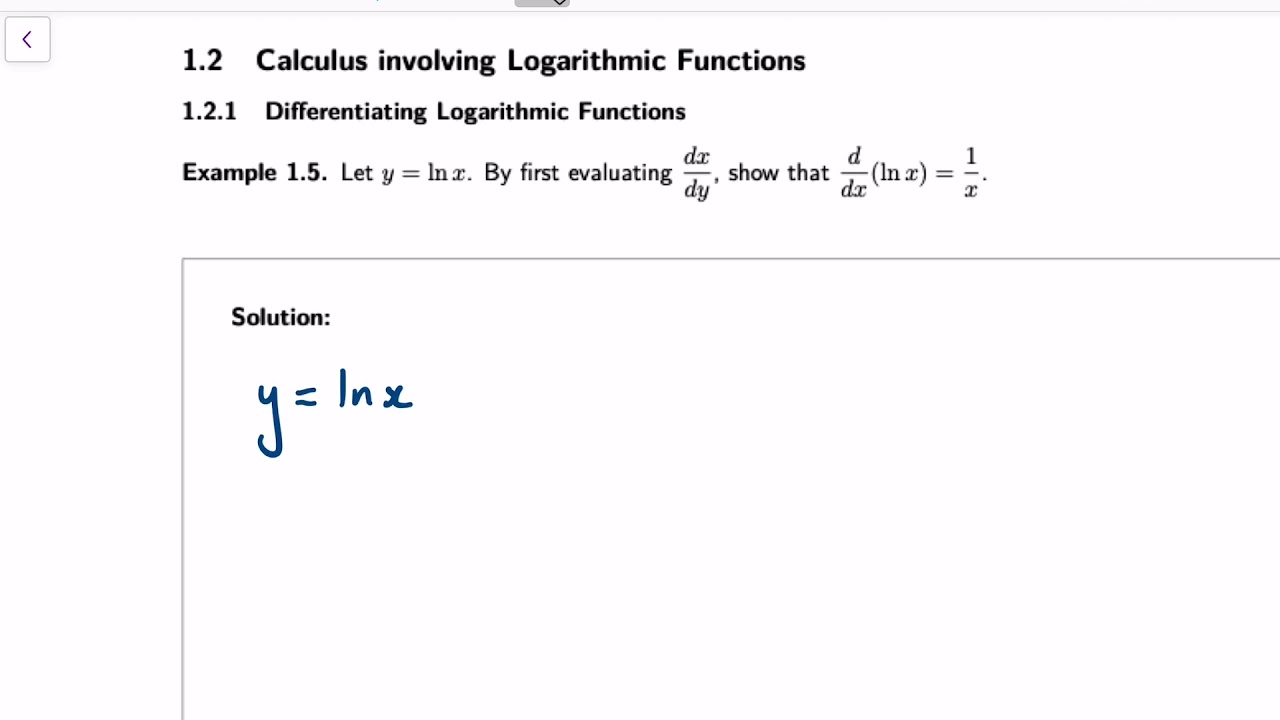 Differentiating Logarithmic Functions Review – MQNCEM