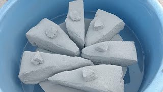 ASMR very soft sand 🖤 powdery silky smooth paste play dipping crumble in 🌊🥶💦