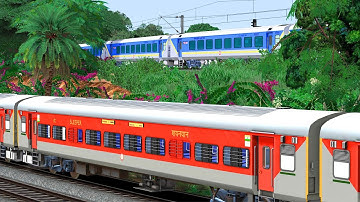 TRAINS PARALLEL RACE ARRIVES AT RAILWAY STATION | BUMPY RAILROAD | RAILWORKS SIMULATOR | NTG GAMING