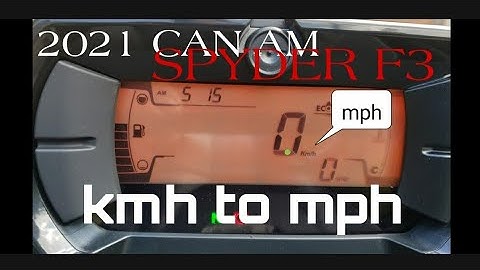 KMH to MPH Speedometer Change on 2021 Can Am Spyder