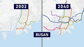 Evolution of the Busan Metro 1985-2040 (animation)