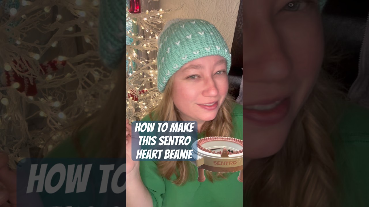 Easy Heart Pattern Beanie Tutorial on Sentro Knitting Machine ❤️ 