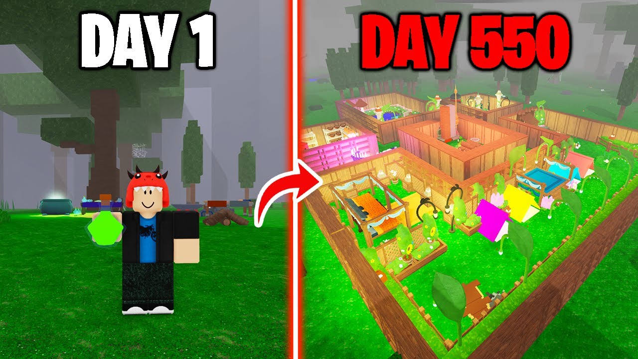 550 Days to Build an Ultimate House Base in 99 Nights in the Forest