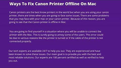 Fix Canon Printer Offline Mac Error | Call +1-888-272-8868