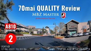 70mai QUALITY Review | A810 4k Dashcam | Part 2