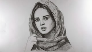 Easy girl portrait with graphic pencil ll FANCY pencil ll