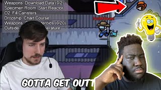 I WENT ON A 900 IQ RAMPAGE IN AMONG US! MR BEAST THE HARDEST AMONG US LOBBY EVER