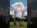 Scene of several young children looking up in a Grassy field#jellyfish#magical#creaturesfloating