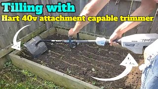Tilling with Hart 40v attachment capable trimmer and not Hart tiller attachment