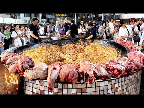 WORLD BIGGEST UZBEK MEAT PILAF COMPLETE MAKING 2025 | UZBEKISTAN MOST DELICIOUS NATIONAL DISHES