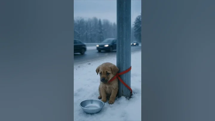 “Woman Rescues a Shivering Puppy Tied to a Pole in Snow
